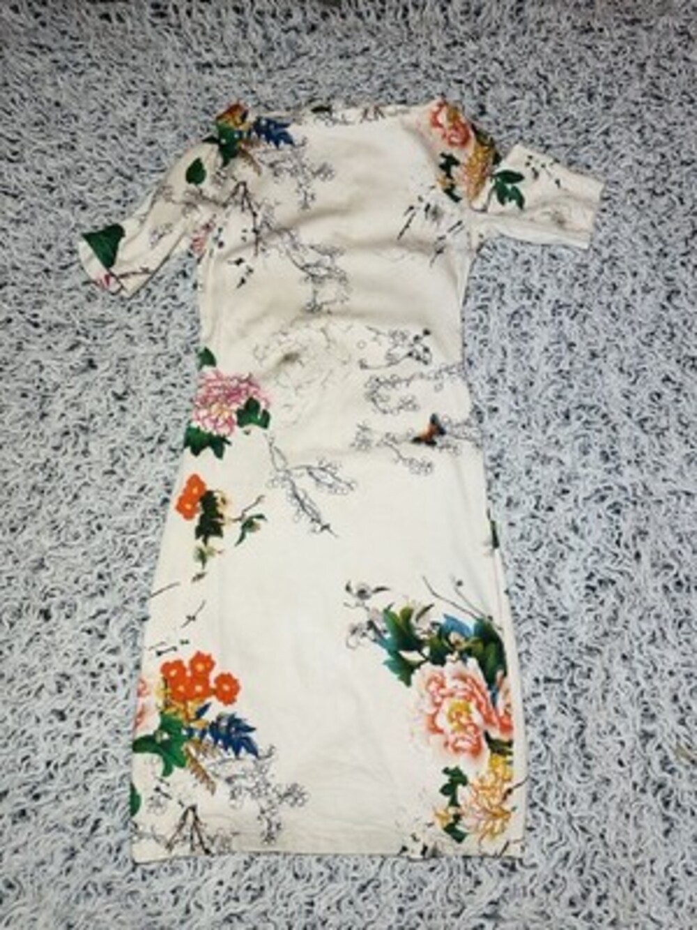 ZARA Dress Womens Size Small Half Sleeve Pencil Midi Dress Floral Print NEW